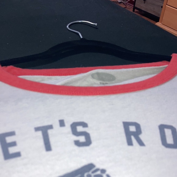 Old navy brand. size is Us slim fit large. Red trims. “Let’s roll” words front - Picture 5 of 5